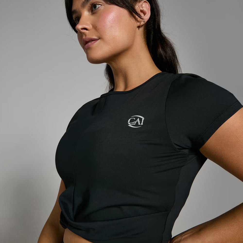 Short Sleeve Crop Top – Black