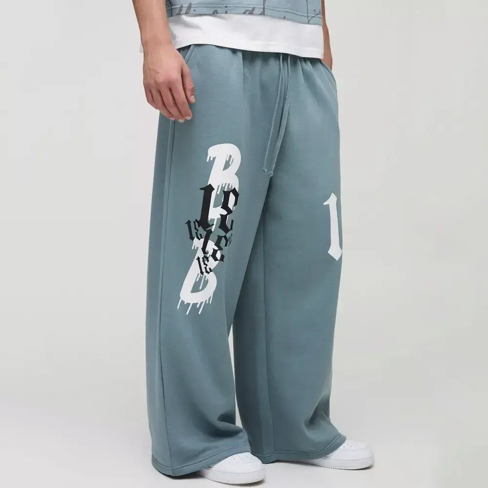 Extreme Wide Leg Grunge Varsity Jogger