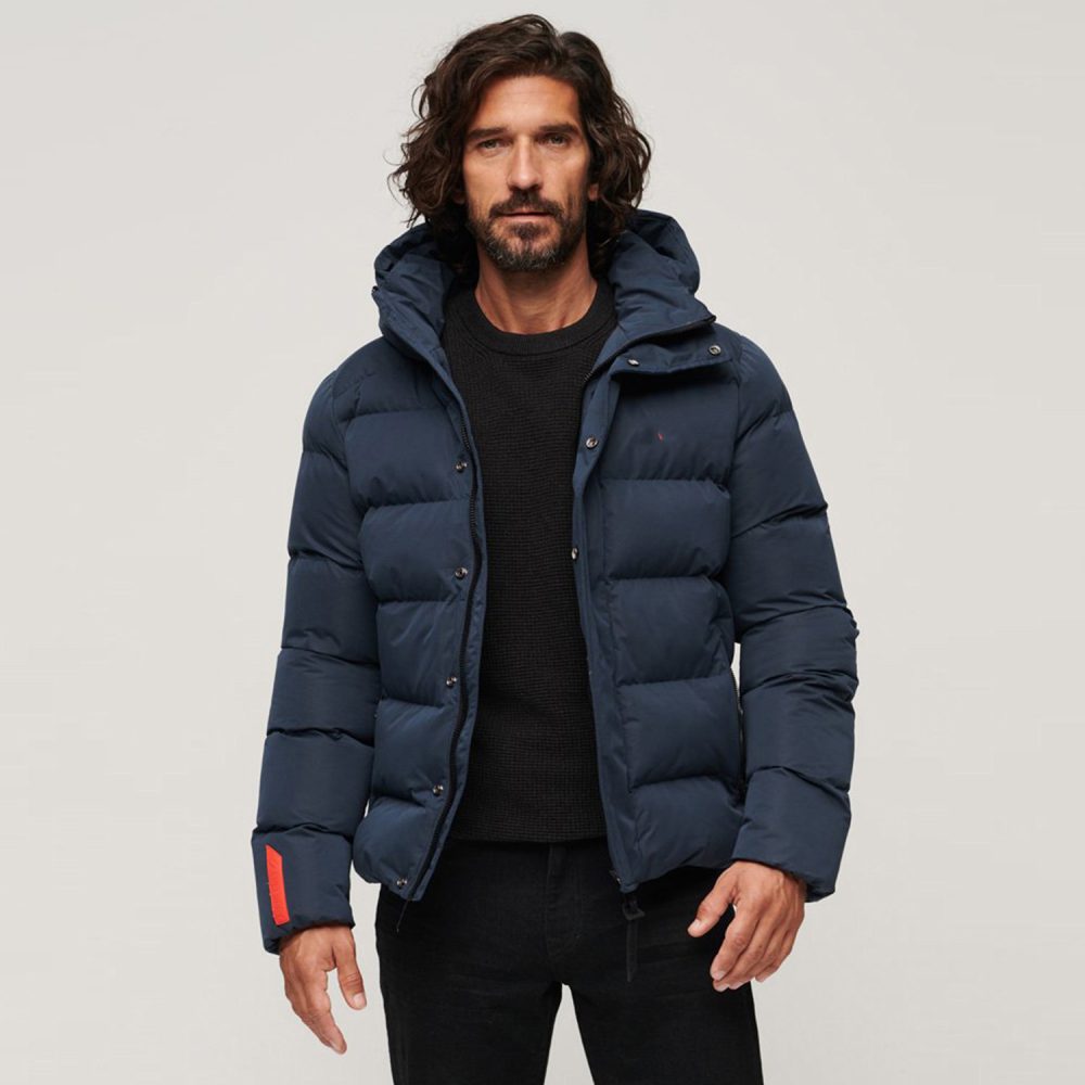 Hooded Microfibre Sports Puffer Jacket